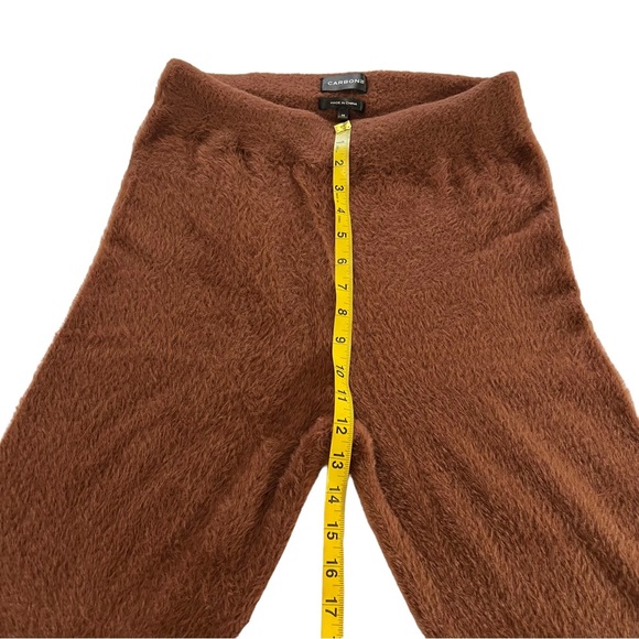 Carbon 38 Fuzzy Matching Crop Top and Pants Set M Brown - Picture 7 of 16